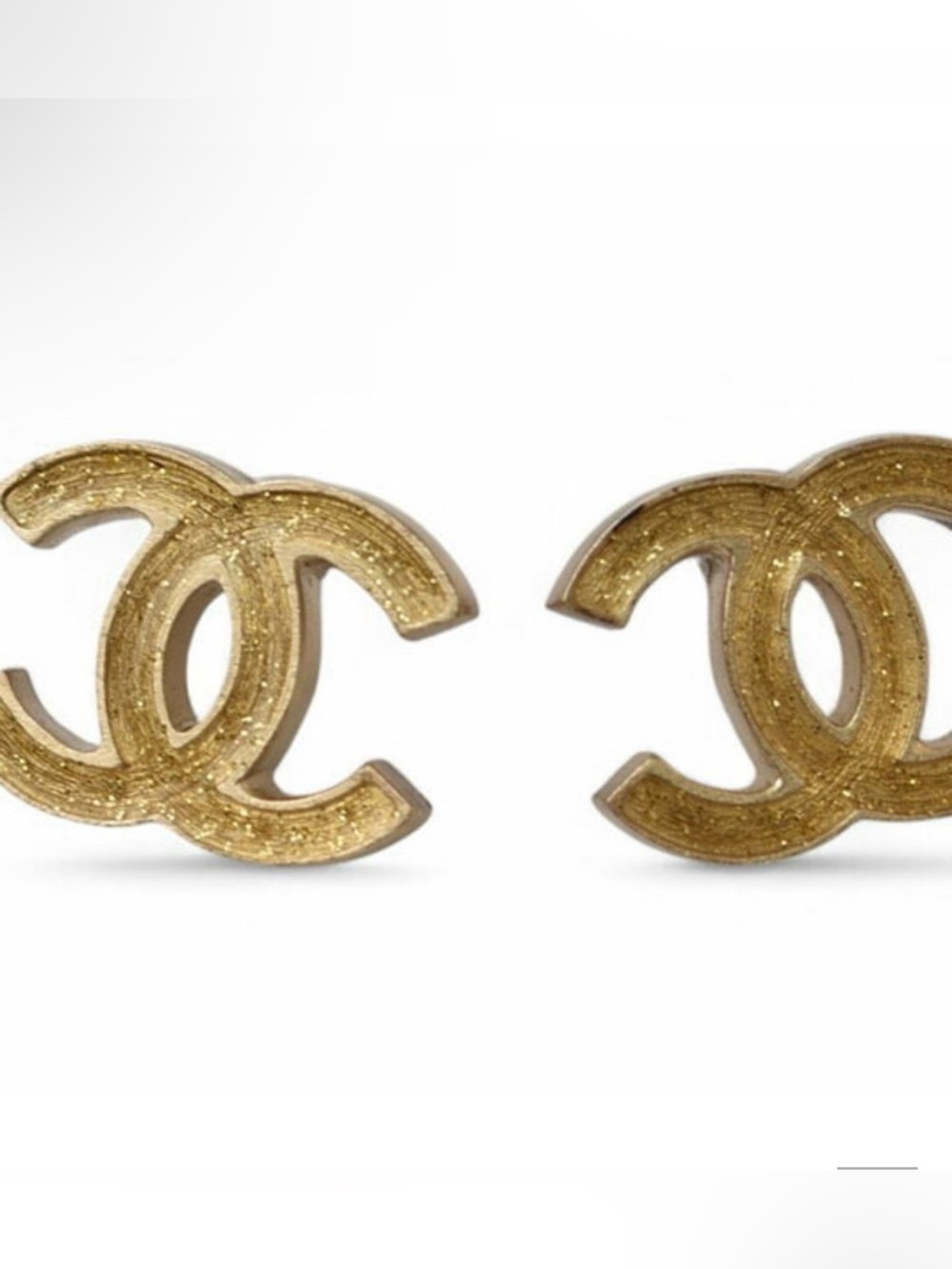 CHANEL Authentic CC Stud Earrings Pierced Gold Plated